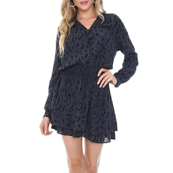 Rails Jasmine Dress Ash Cheetah Size L - Picture 1 of 13